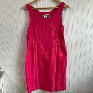 Edme & Esyllte Dress Womens 10 Linen Blend Sleeveless Pink Vacation Beach Casual